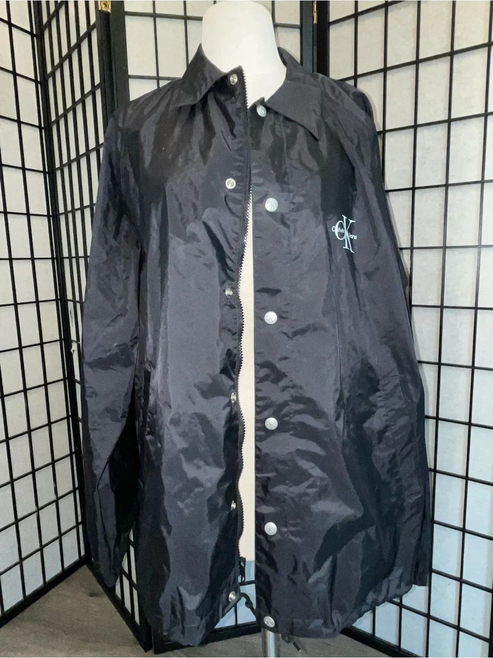Calvin Klein Jeans Men’s Black Logo Windbreaker